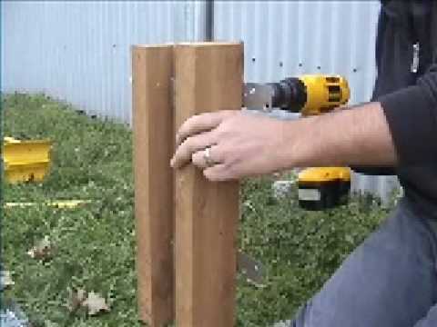 Wrapping Steel Posts With Wood When Building Wood Fence - Youtube