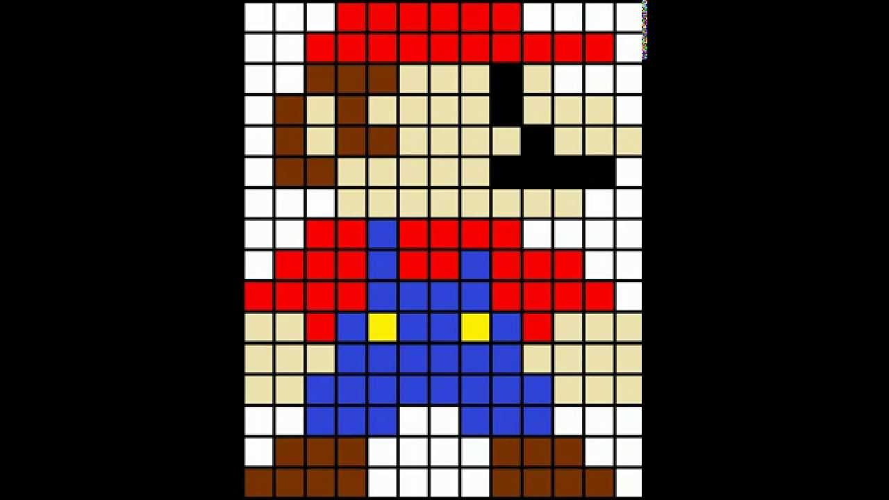 Super Mario Pixel Art Template