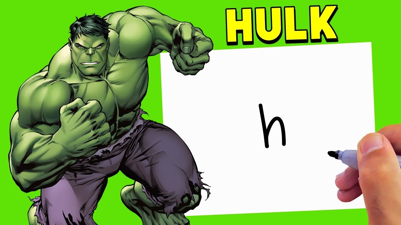 How to draw Hulk From Letter H easy for beginners - YouTube