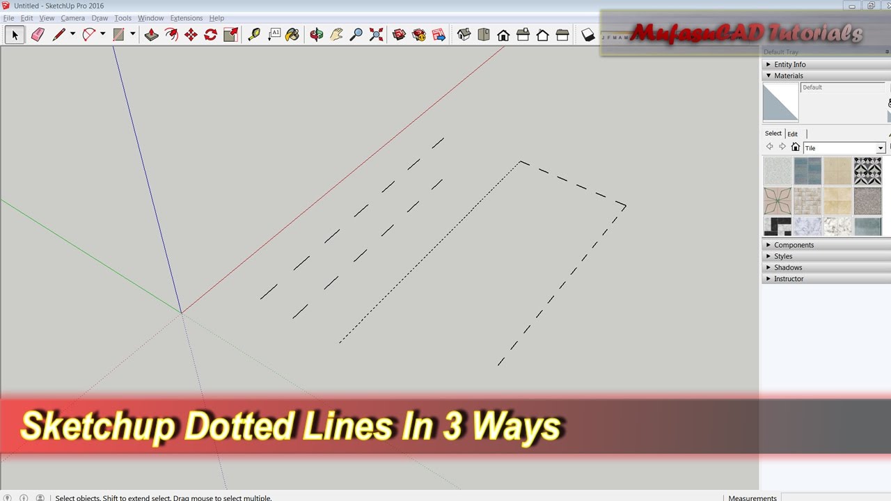 Sketchup Dotted Lines In 3 Ways | Basic Tutorial