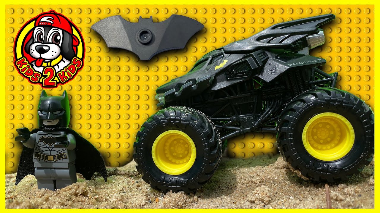 BATMAN Wants To Eat His Hot Dog ?? - MONSTER JAM & Hot Wheels MONSTER  TRUCK TOYS with LEGO Batcave! - YouTube