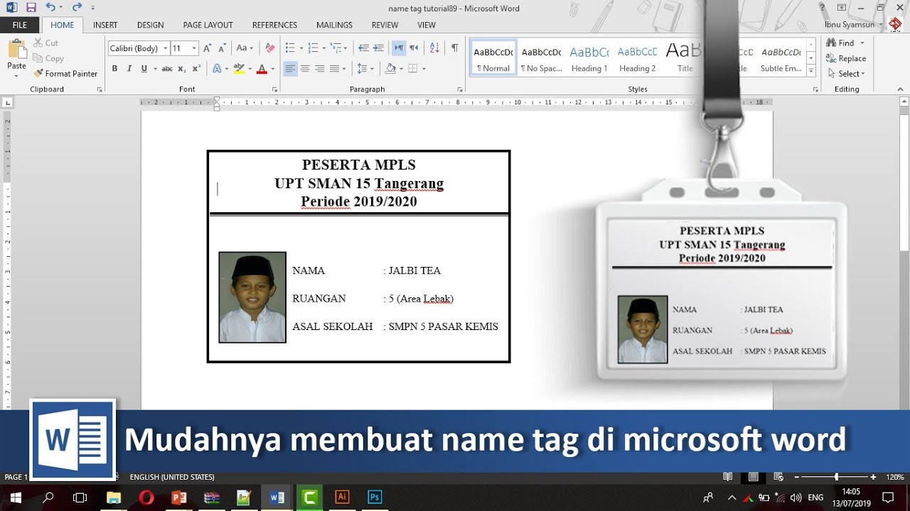 Cara Keren Membuat Name Tag di Word - Caraseru.com