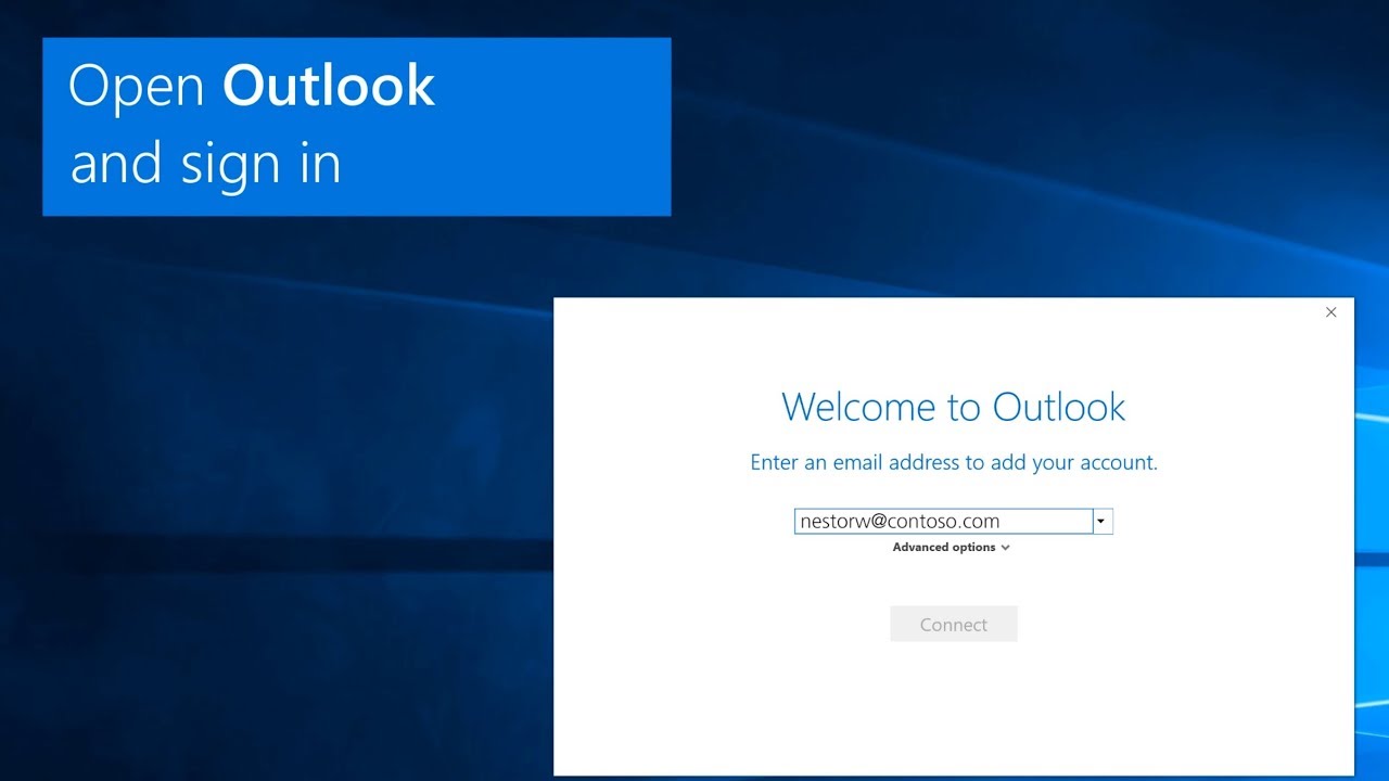 Add an  or Office 365 account in Outlook - YouTube