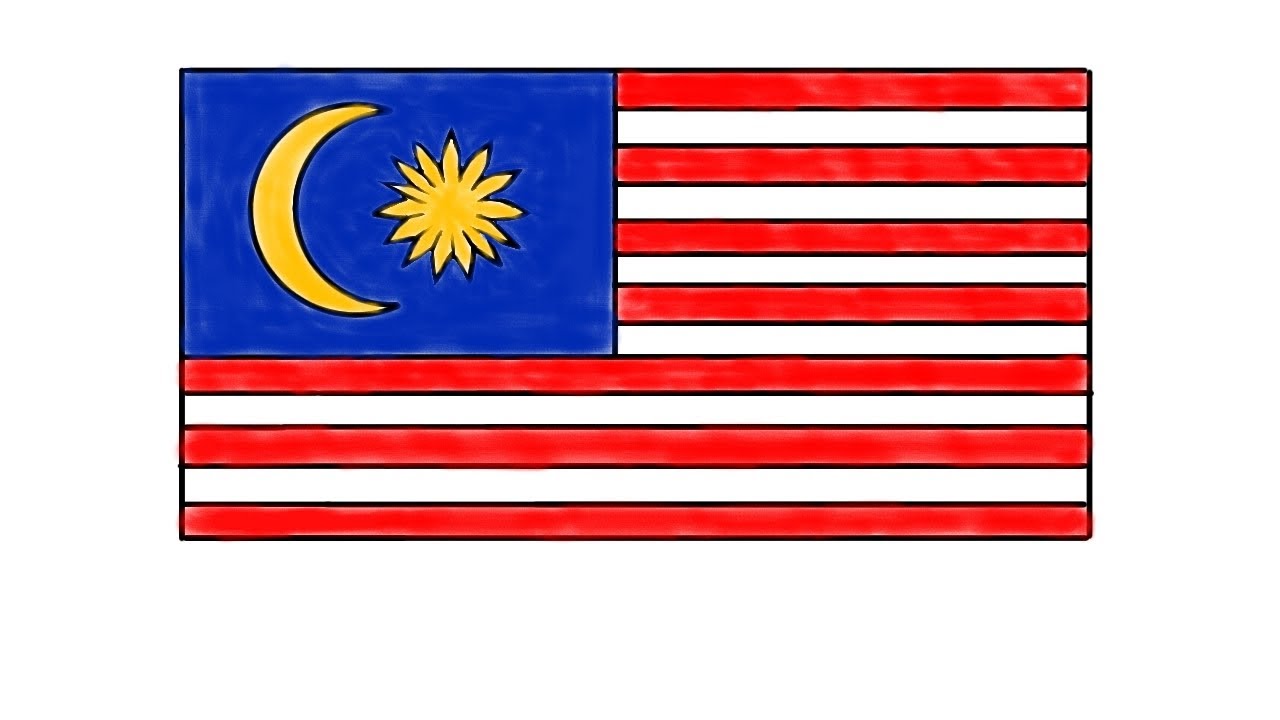 Cara Melukis Bintang Bendera Malaysia Lukisan Gambar Bendera Malaysia ...