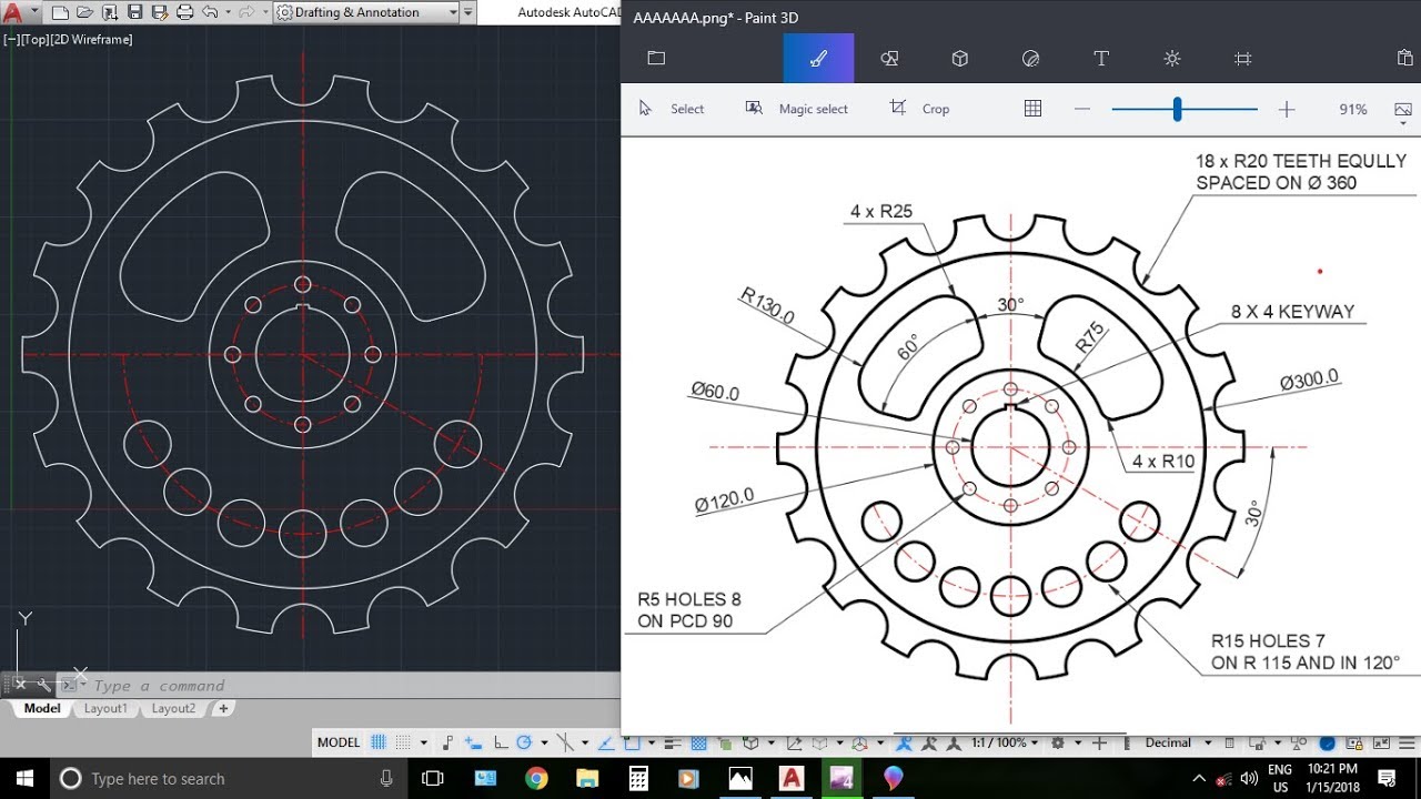 AutoCAD Mechanical Drawings Practice