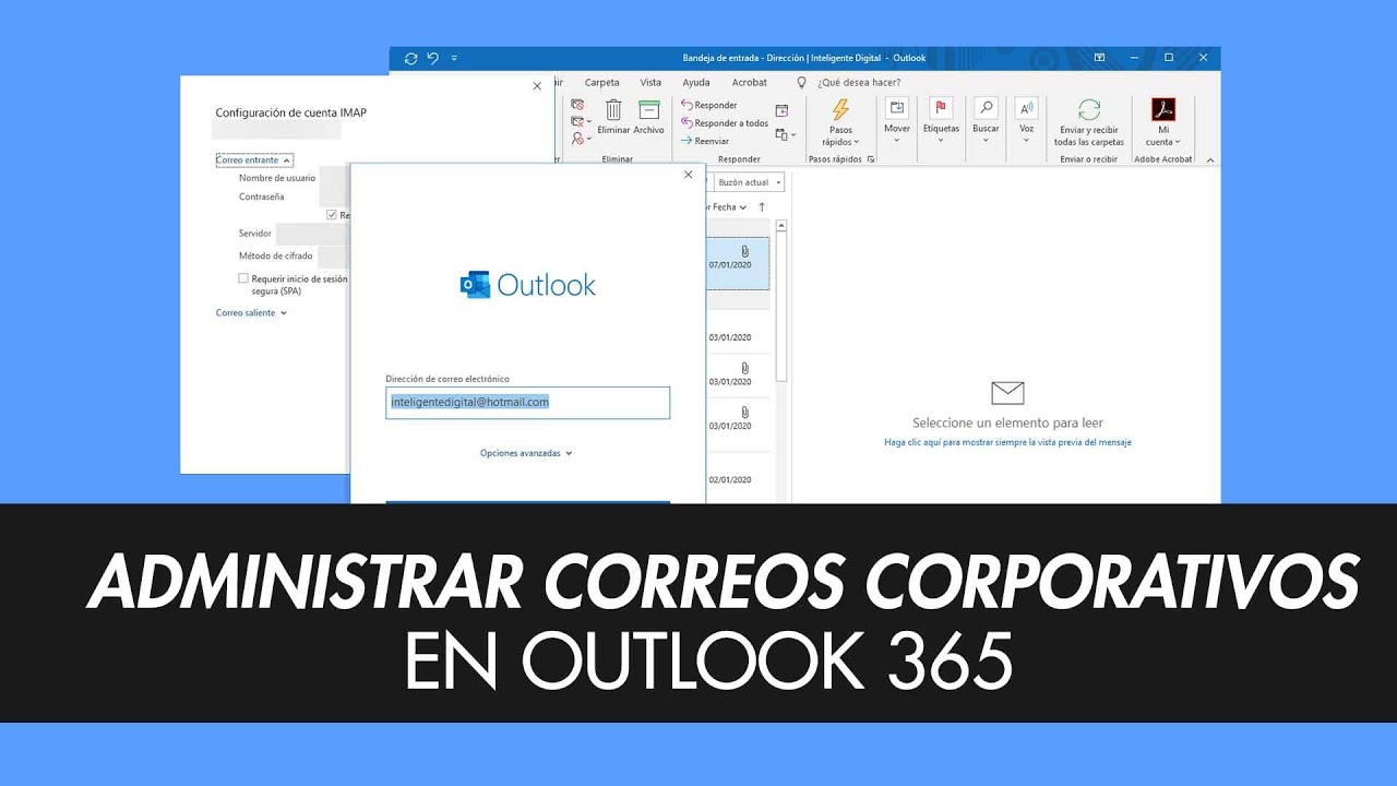 Configurar correo corporativo en Outlook 2019 u Office 365 - YouTube