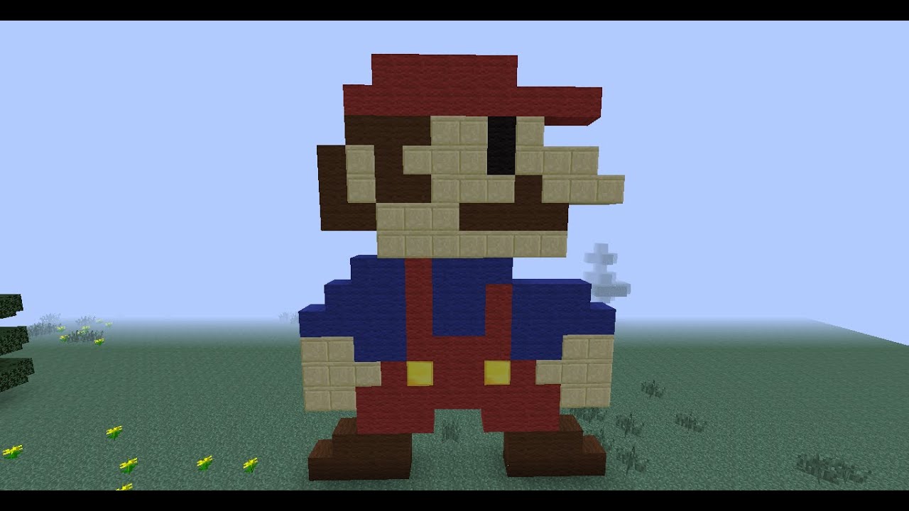 Super Mario Pixel Art Minecraft