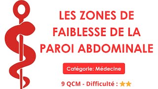 LES ZONES DE FAIBLESSE DE LA PAROI ABDOMINALE - 9 QCM - Difficulté : ⭐⭐