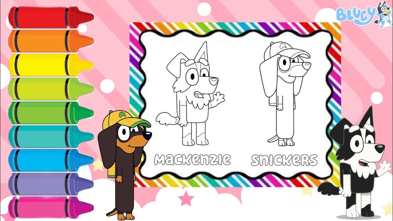 Bluey Snickers and Mackenzie Coloring | Bluey Coloring Page #coloring # ...