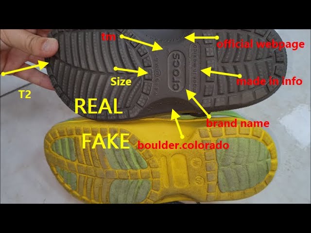 Real vs fake Crocs footwear. How to tell fake Crocs sandals and clogs -  YouTube