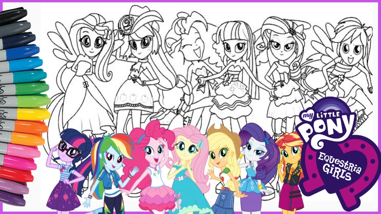 Coloring My Little Pony - All Equestria Girls COMPILATION - Mewarnai ...