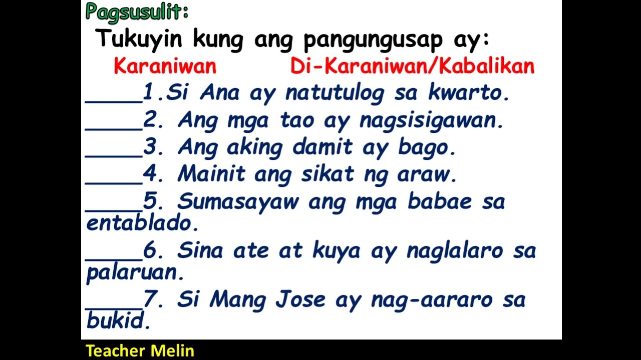 Filipino Bahagi Ng Pangungusap Gambaran - Vrogue