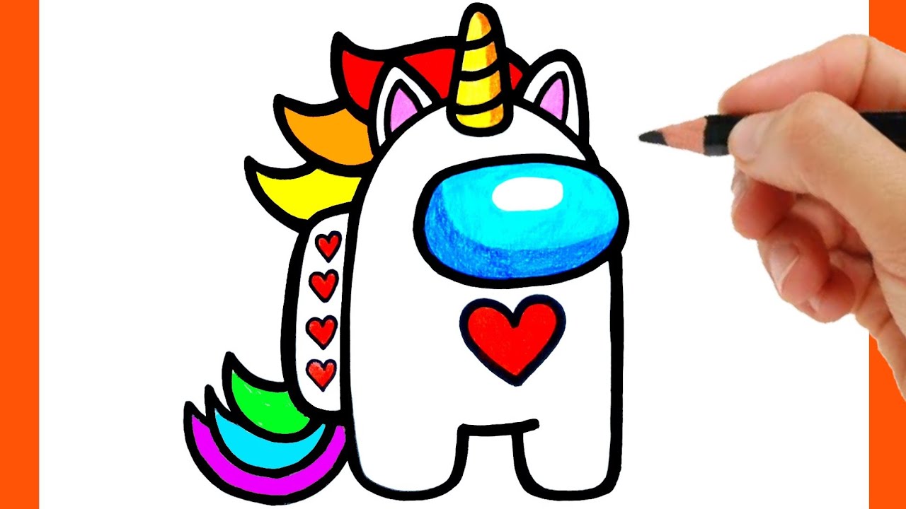 How To Draw A Rainbow Among Us Among Us Unicorn Sonic Among Us Step ...