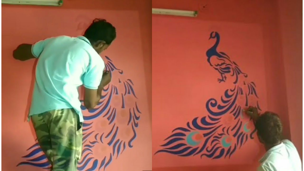 Peacock Wall Stencil