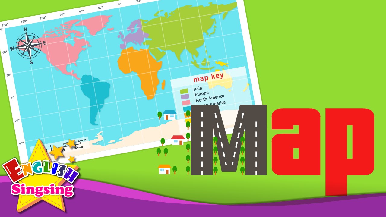 Kids Vocabulary Map Using A Map Learn English For Kids English Educational Video