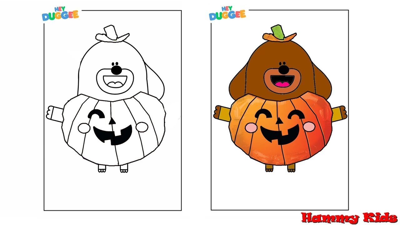 Hey Duggee Pumpkin | How To Draw and Hey Duggee Halloween Dress up ...