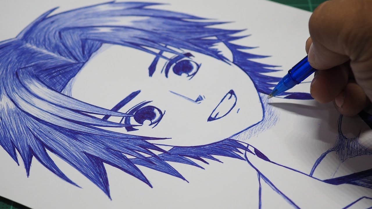 How To Draw Anime Boy Using Only One Pen Anime Drawing Tutorial for  Beginners  YouTube