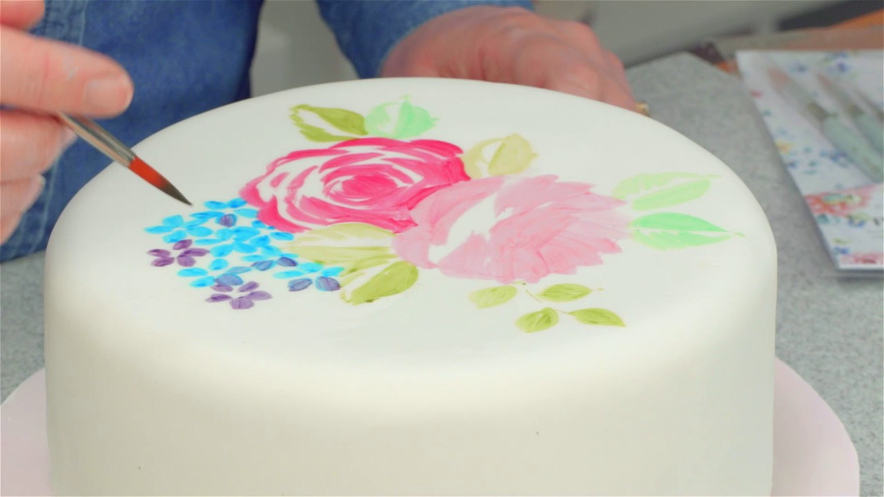 how to paint on a cake