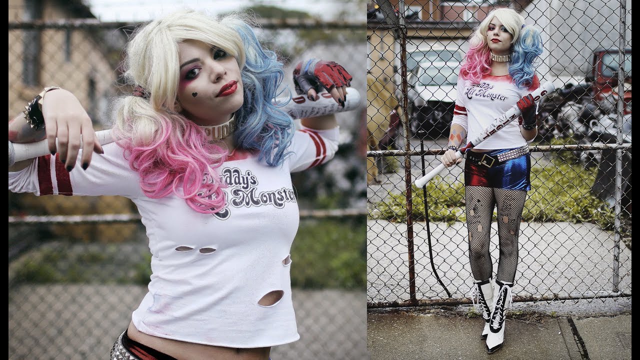 DIY HARLEY QUINN COSTUME - SUICIDE SQUAD - MARGOT ROBBIE - YouTube