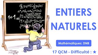 Entiers naturels - Mathématiques - 17 QCM - Difficulté : ★