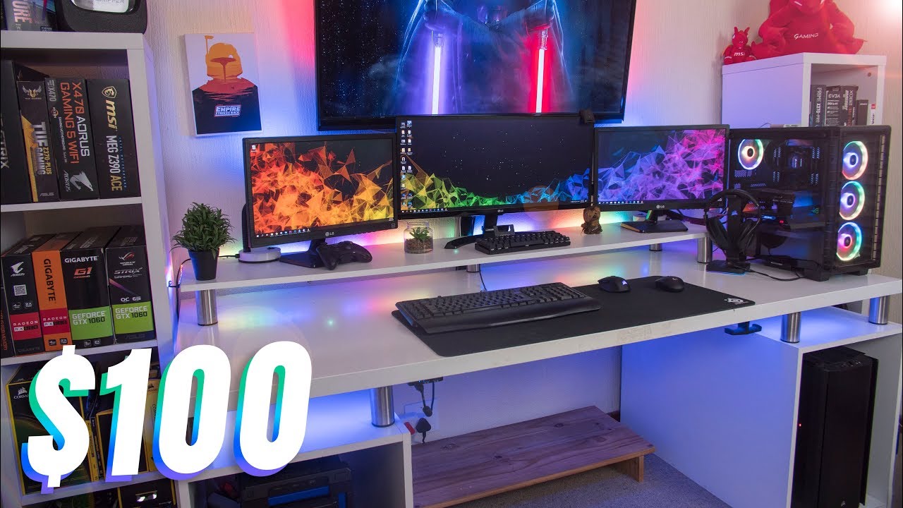 My Gaming Desk Only Cost $100 (Build Your Own) - Youtube