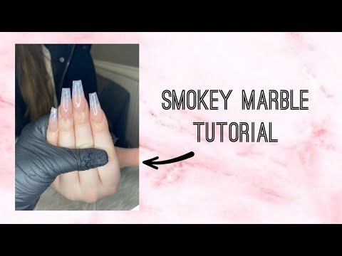 Acrylic Nails Tutorial - Smokey Marble Nails - Ombré Nails