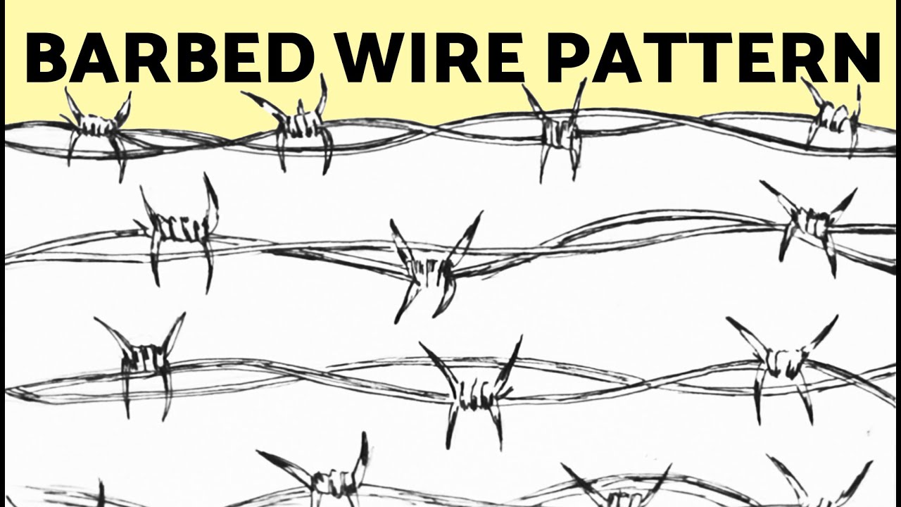 Barbed Wire Fence Drawing