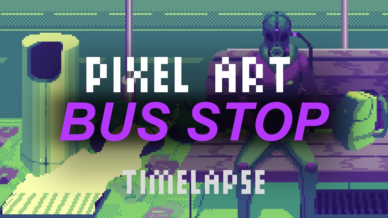 Bus stop - Pixel art timelapse - YouTube