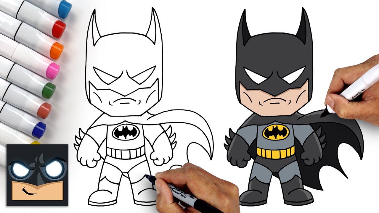 How To Draw Batman | Draw & Color Tutorial - YouTube