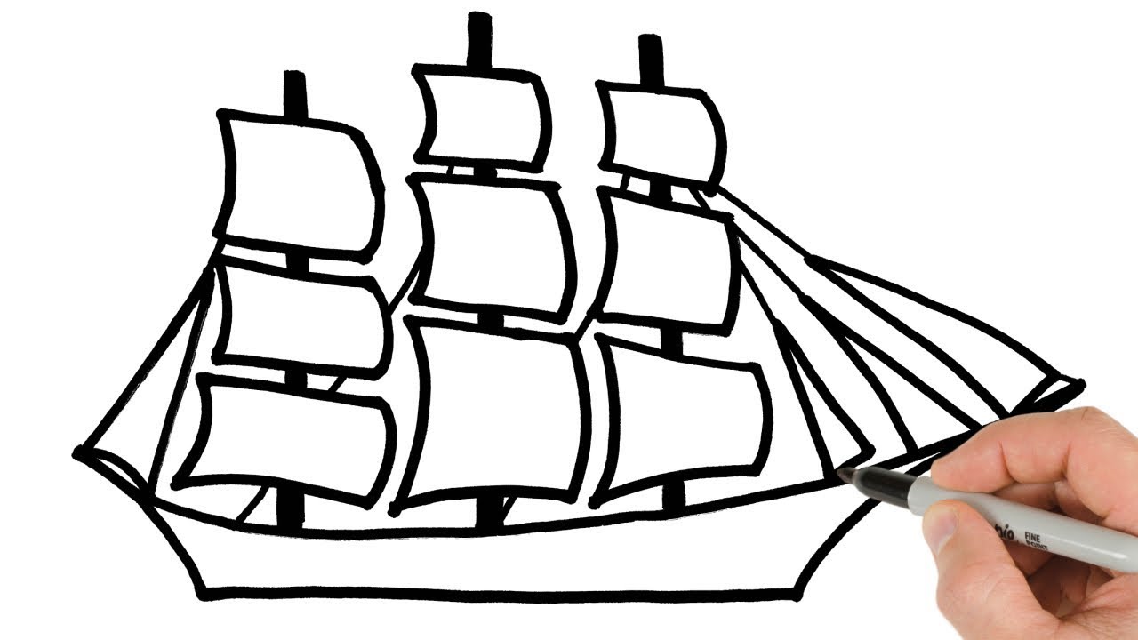 How To Draw A Boat Step By Step Youtube Ship Drawing - vrogue.co