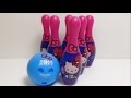 Hello Kitty Bowling Set - 6 Pink Pin Skittle Toy Playset