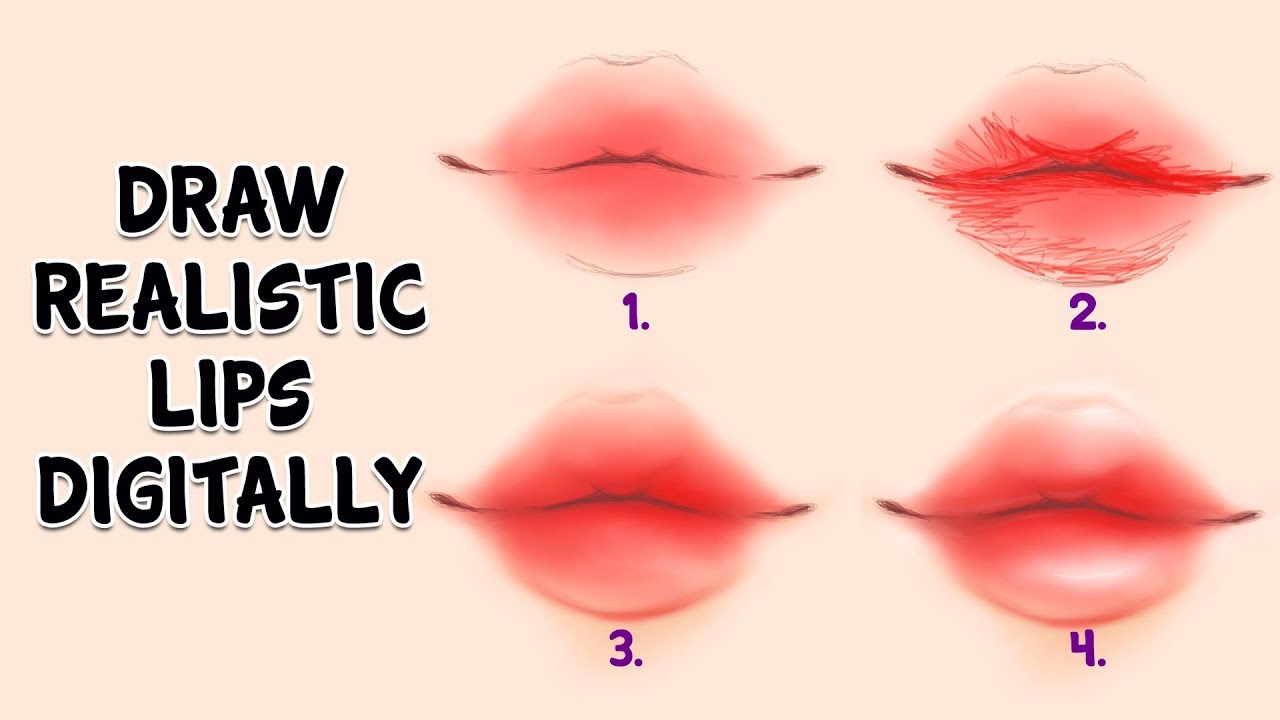 How To Draw Lips - Draw Spaces