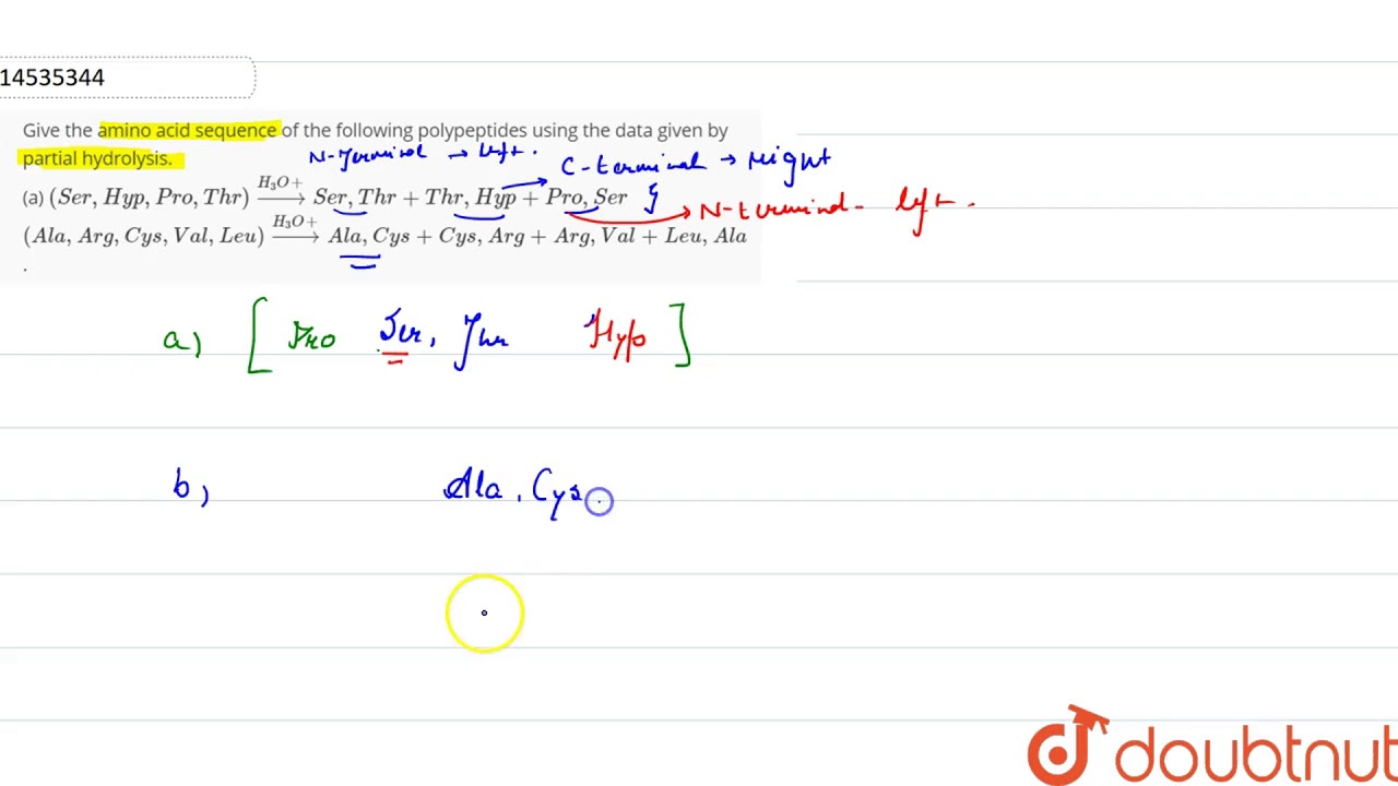 Give the amino acid sequence of the following polypeptides using the data  given by partial