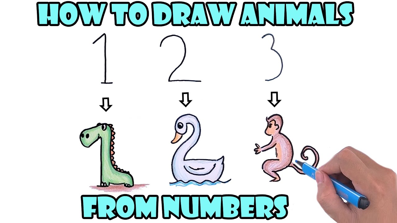 Drawing 10 Cartoon Animals From Numbers Learn Numbers For Children - Vrogue