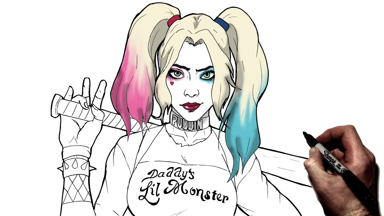 Top 118+ harley quinn sketch - in.eteachers