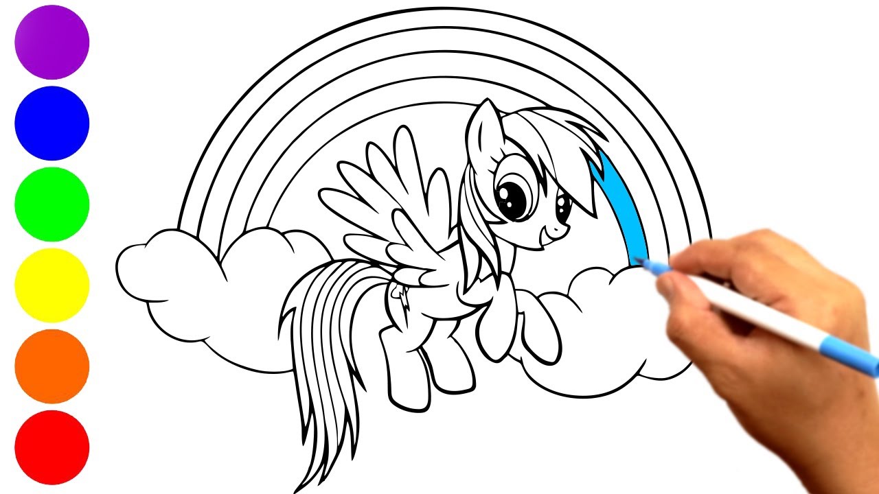 Mewarnai Kuda Poni Rainbow Dash 50 Gambar Mewarnai Kuda Poni Rainbow ...