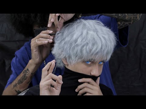 GOJO HAIRCUT 😱 Incrível corte de cabelo inspirado em satoru - YouTube