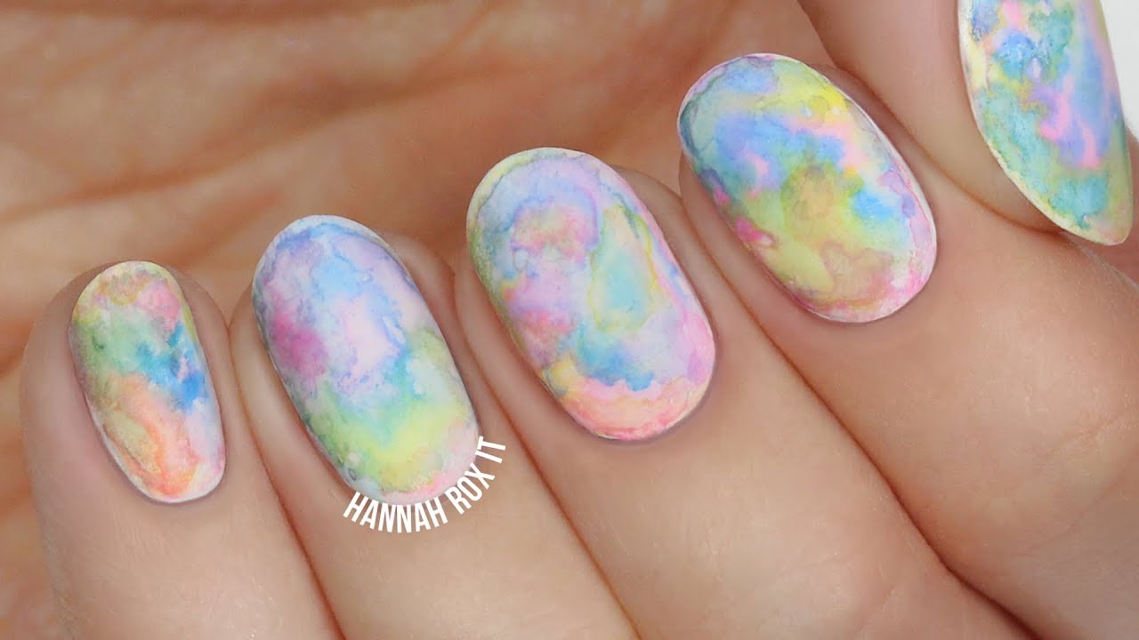 Easiest Watercolor Nail Art (Great For Beginners!) - Youtube