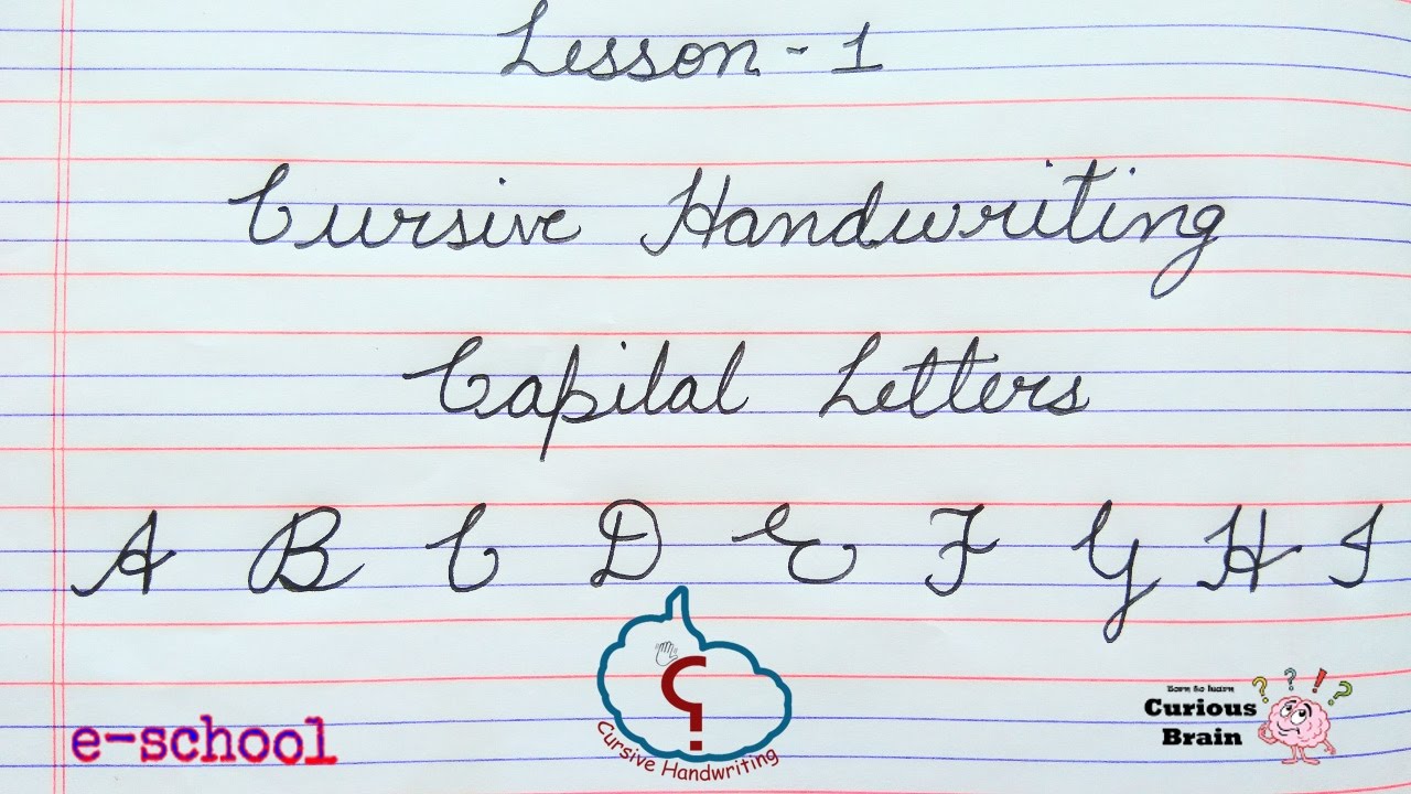 Cursive handwriting Method for Capital letters lesson 8  Alphabets from A  to I  step by Step