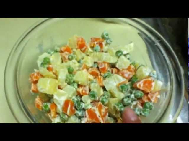 RECETA DE ENSALADA RUSA - ENSALADA DE VERDURAS angycrisjavi - YouTube