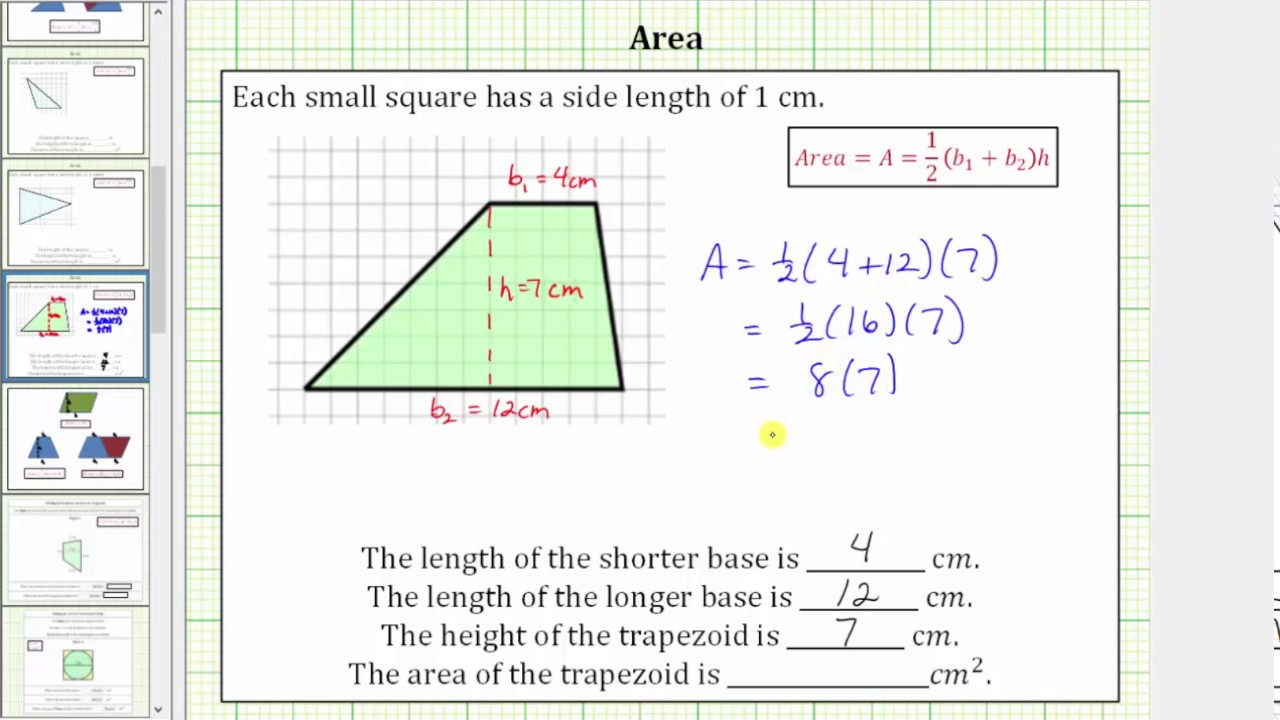 Determine the Area of a Trapezoid on a Grid