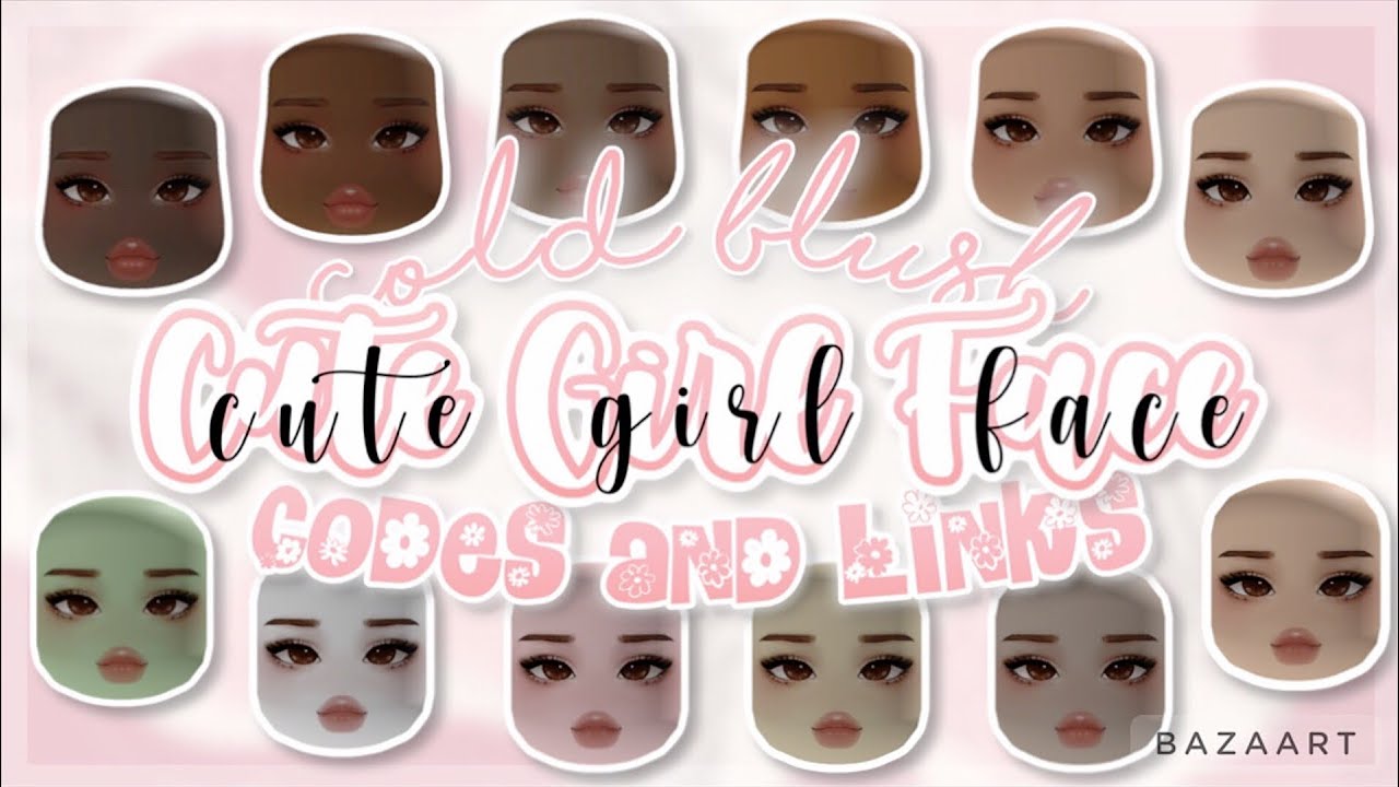 Cold Blushy Cute Girl Face Masks ALL HEADS & SKIN TONES | Roblox ...