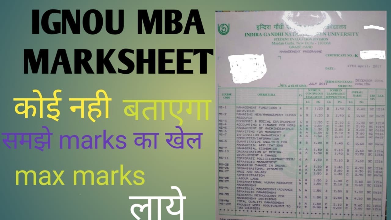 Ignou Final Marksheet Amp Degree 2019 Ignou Marksheet - vrogue.co