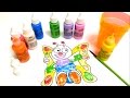 Finger Painting Colors - Coloring a Butterfly Puzzle - Painting School for Kids