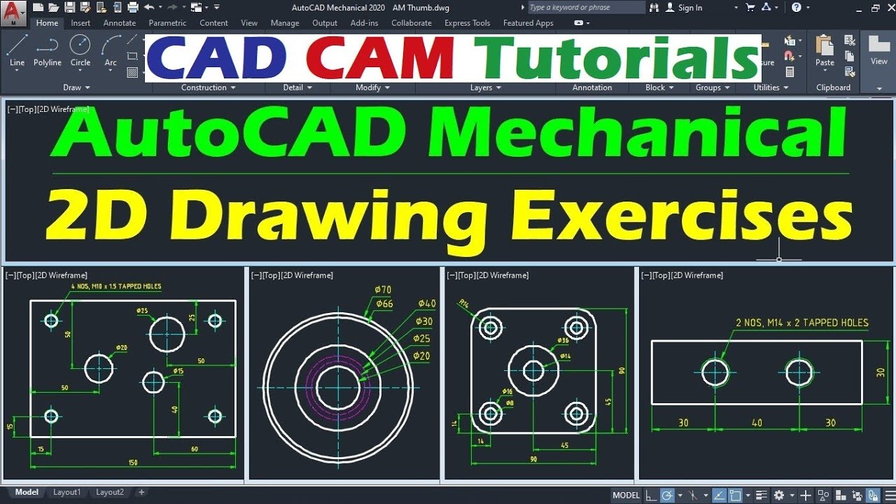 Autocad 2D Drawing Mechanical Projects - Draw Spaces