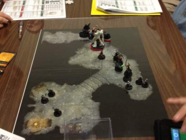 Battle map under plexiglas