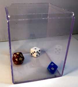 Clear box for dice rolling