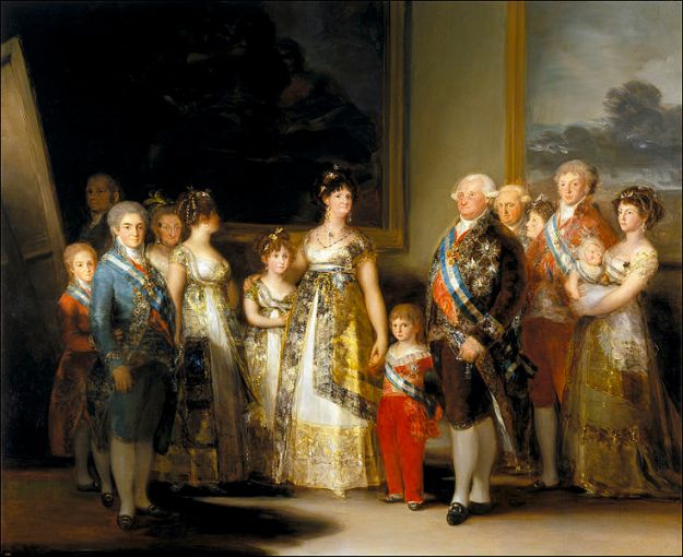 Charles IV of Spain and his Family paid for a portrait that flattered them with glittering jewels and finery, but the family’s dead eyes reveal them as foolish and banal.