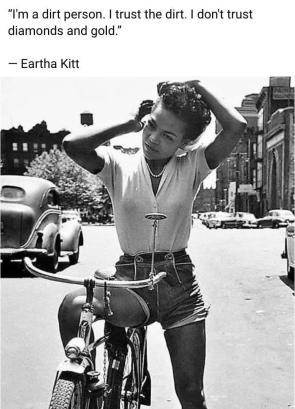 Eartha Kitt on a bike, 1952