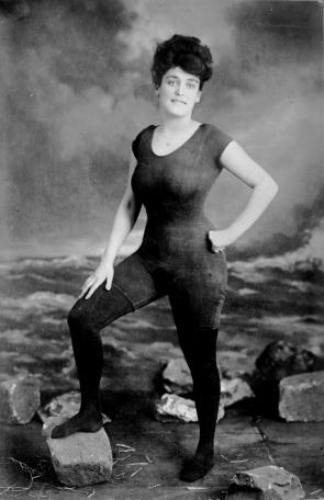 Annette Kellerman, the first woman to wear a one-piece swimsuit. 1923